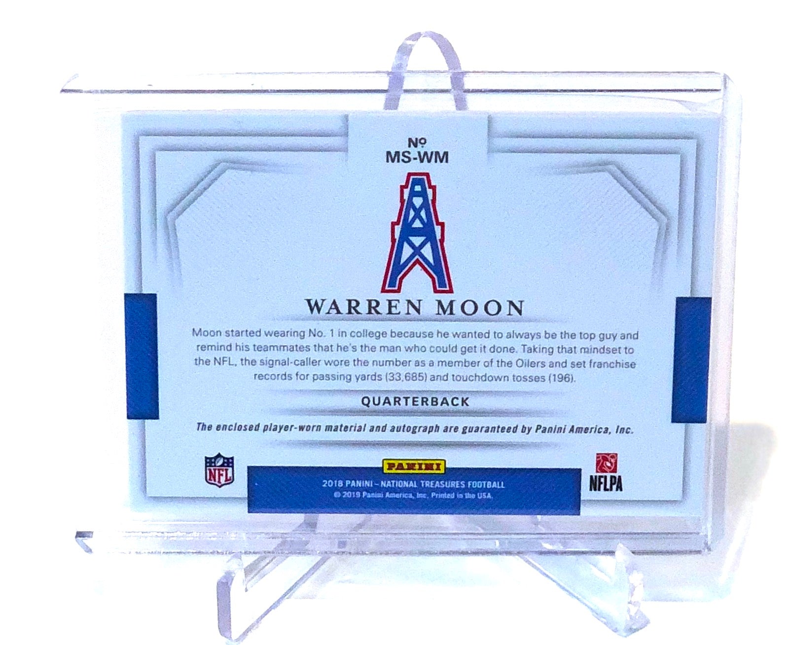 Warren Moon 2019 Panini Obsidian Lightning Strike 07/10 #LS-WMO